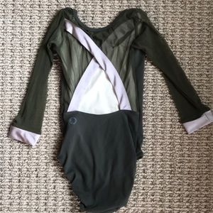 Long sleeve mesh leotard
